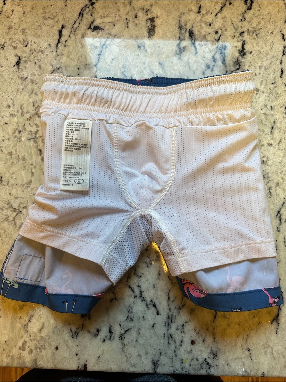 Abercrombie & Fitch Blue Shorts with Pink Flamingo Print - Picture 5 of 6